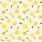 Cute pear fruit seamless pattern background illustration