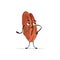 cute pecan nut character cartoon mascot nut personage healthy vegetarian food concept isolated
