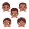 Cute Peekaboo Little Black Boys or American African Kids Peeking Boys Collection and Different Hairstyle Vector
