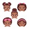 Cute Peekaboo Little Black Girls or American African Kids Peeking Girls Collection and Different Hairstyle Vector