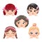 Cute Peekaboo Little Girls or Kids Peeking Girls Collection and Different Hairstyle Vector