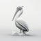 Cute Pelican 3d Logo In Minimalist Style - High Definition 8k