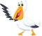 Cute pelican cartoon waving