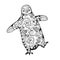 Cute penguin. Adult antistress coloring page