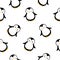 Cute penguin babies. Vector cartoon seamless pattern on white background