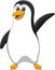 Cute penguin cartoon waving