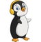 Cute penguin cartoon wearing headphone