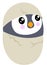 Cute penguin hatched in egg