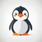 Cute penguin illustration. Cute cartoon penguin icon.