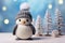 cute penguin knitted wool miniature AI generated