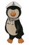 Cute Penguin Marine Cartoon Color Illustration