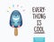 Cute penguin popsicle illustration. Vector ice cream