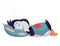 Cute penguin sleeps on pillow. Funny draw character in cartoon style. Adorable wild animal