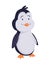 Cute penguin stand and smile. Funny draw character in cartoon style. Adorable wild animal
