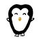 Cute penguin vector icon. Penguin isolated on a white background. Little penguin cartoon character. Adorabe doodle penguin clip