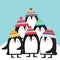 Cute penguins cartoon vector illustrations