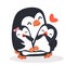 Cute  Penguins happy hug with chicken vector