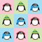 Cute penguins in winter wear