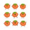 Cute persimmon characters set with different emitions vector il