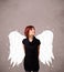 Cute person with angel illustrated wings