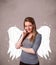 Cute person with angel illustrated wings