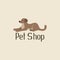 Cute pet shop logo with dog