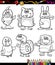 Cute pets cartoon coloring book