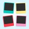 Cute photo frames in different colors and patterns