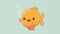 Cute picture of a fish . Cartoon happy baby animals drawn