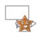 A cute picture of gingerbread star cute cartoon character bring a board