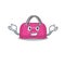A cute picture of grinning woman sport bag caricature character