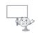 A cute picture of satellite dish cute cartoon character bring a board