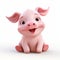 Cute Pig 3d Clay Render: Animated Exuberance And Childlike Innocence
