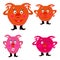 Cute pig cartoon Characters FOR GAMES Collection set