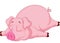 Cute pig cartoon sleeping