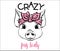 Cute pig face t-shirt print. Love piglet. Crazy lady funny quote