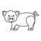 Cute pig icon , outline style