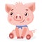 Cute Pig Vector Illustration. Cute Baby Pig Vector Illustration Isolated On White Background.