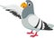 Cute pigeon cartoon waving
