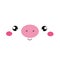 Cute piglet. Cartoon animal pig face for kids, toddlers and babies fashion