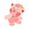 Cute piglet cub with simple vector illustration. clipart vector design.