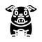 cute piglet pig farm glyph icon vector illustration