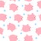 Cute pigs seamless pattern. Funny seamless pattern with cute piglets. Chinese Zodiac pig , cartoon seamless pattern background