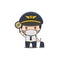 Cute pilot cartoon character