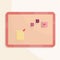 Cute pin cork board flat vector illustration icon