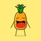 cute pineapple character with crying expression and mouth open