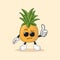 Cute pineapple mascot with various kinds of expressions set collection