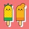 Cute Pineapple and orange Popsicles