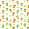 Cute pineapples seamless pattern