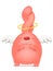 Cute pink angel bunny cartoon character